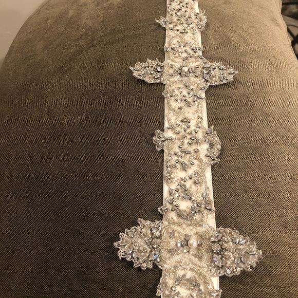 Swarovski handmade bridal tiara Sash main image 5